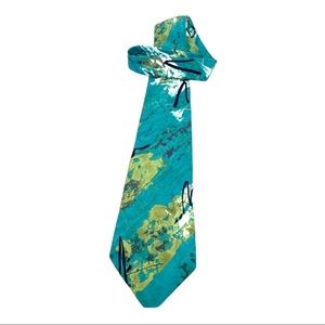 Hardy Amies abstract graphic print silk necktie tie #85C